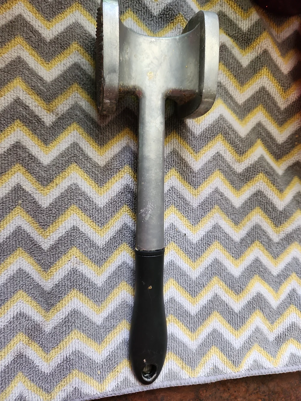 Vtg Heavy Duty Aluminum Meat Tenderizer with Black Handle